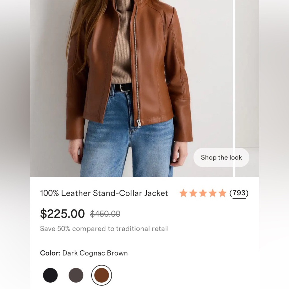 Quince Women 100% Leather
Stand-Collar Jacket Dark
Cognac Brown M - Picture 12 of 12